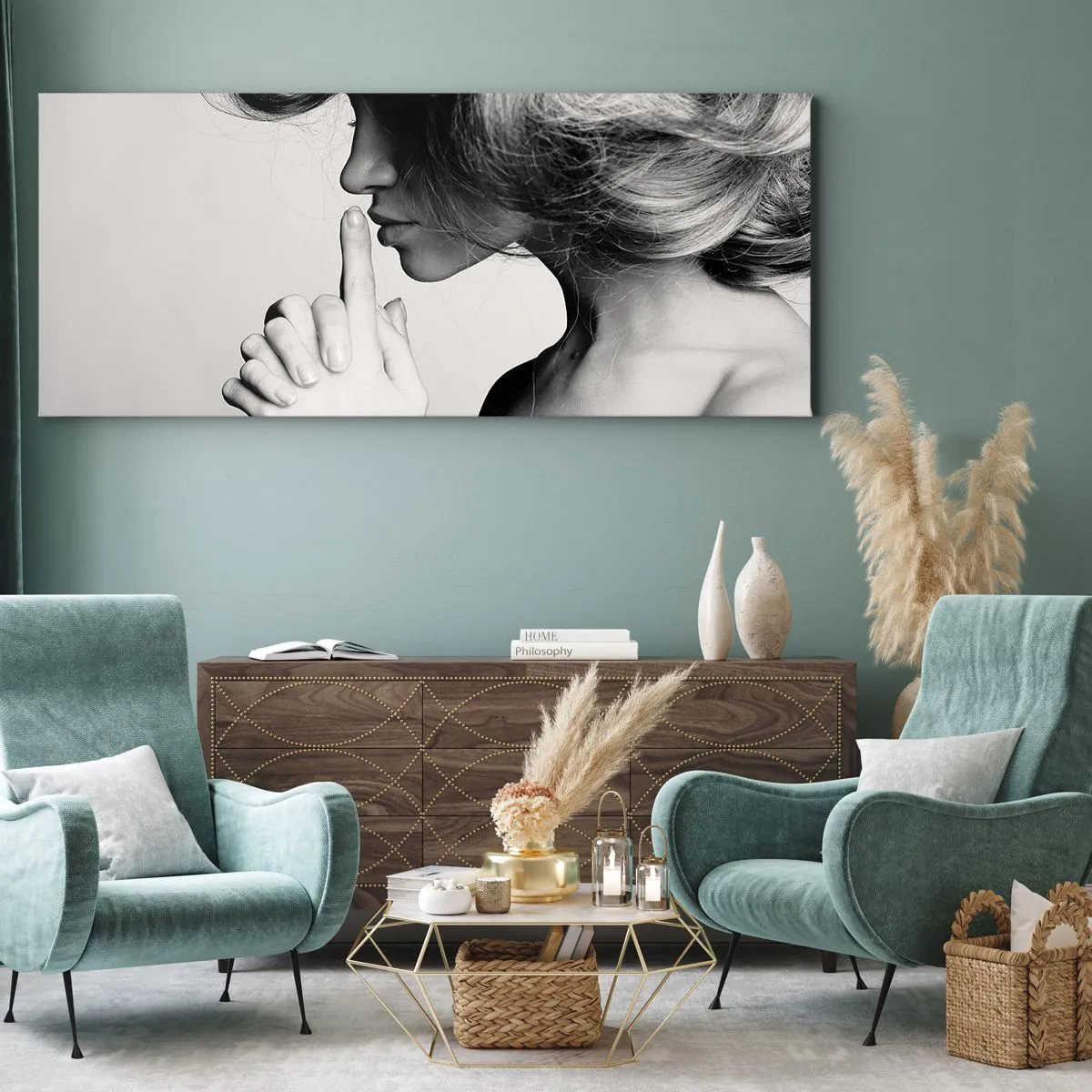 Bild auf Leinwand - Leinwandbild - Auf sich selbst hören - 100x40 cm