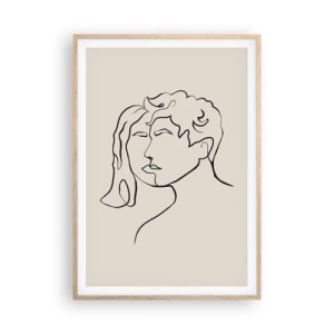 Poster in einem Rahmen aus heller Eiche - Und es wurde Einheit - 70x100 cm