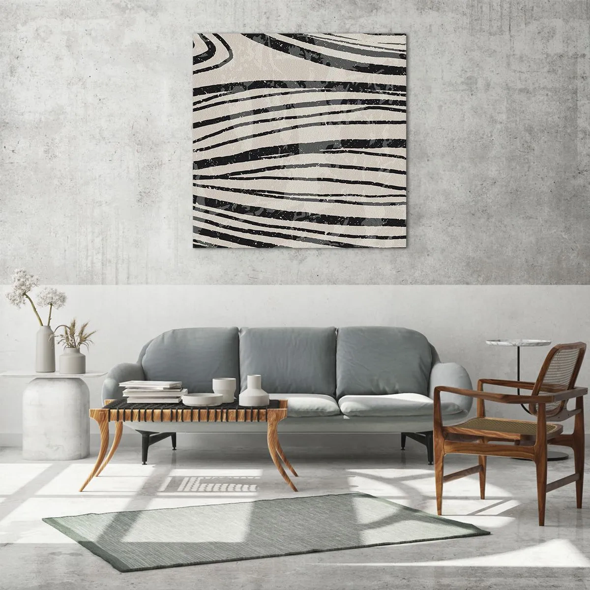 Glasbild - Bild auf glas - Linienpool - 60x60 cm