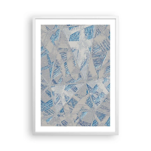 Poster in einem weißen Rahmen - In einem blaugrauen Labyrinth - 50x70 cm