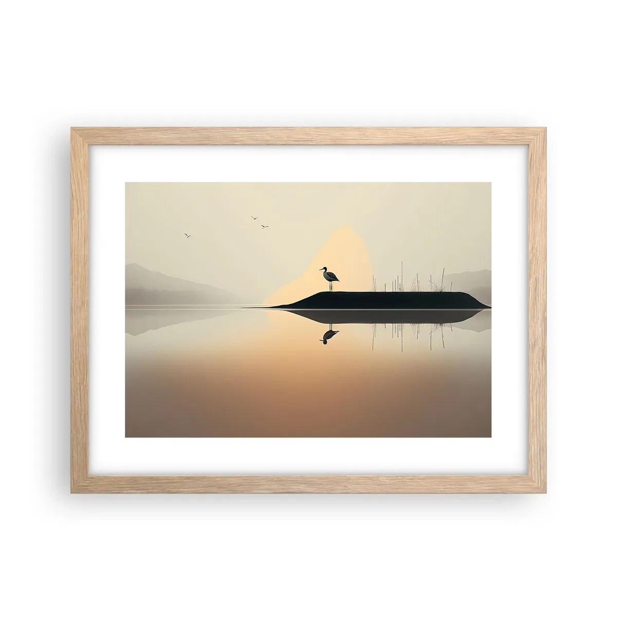 Poster in einem Rahmen aus heller Eiche - Herr am See - 40x30 cm