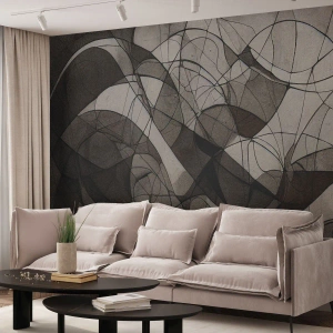 Fototapete Premium Canvas - Zirkulation von Erdfarben - Stück, Zeitgenössisch, Wachsmalstift - 400x280 cm