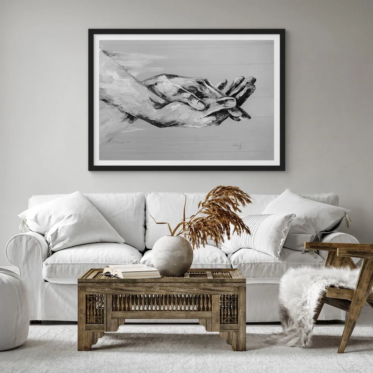 Poster in einem schwarzem Rahmen - Anfang… - 91x61 cm