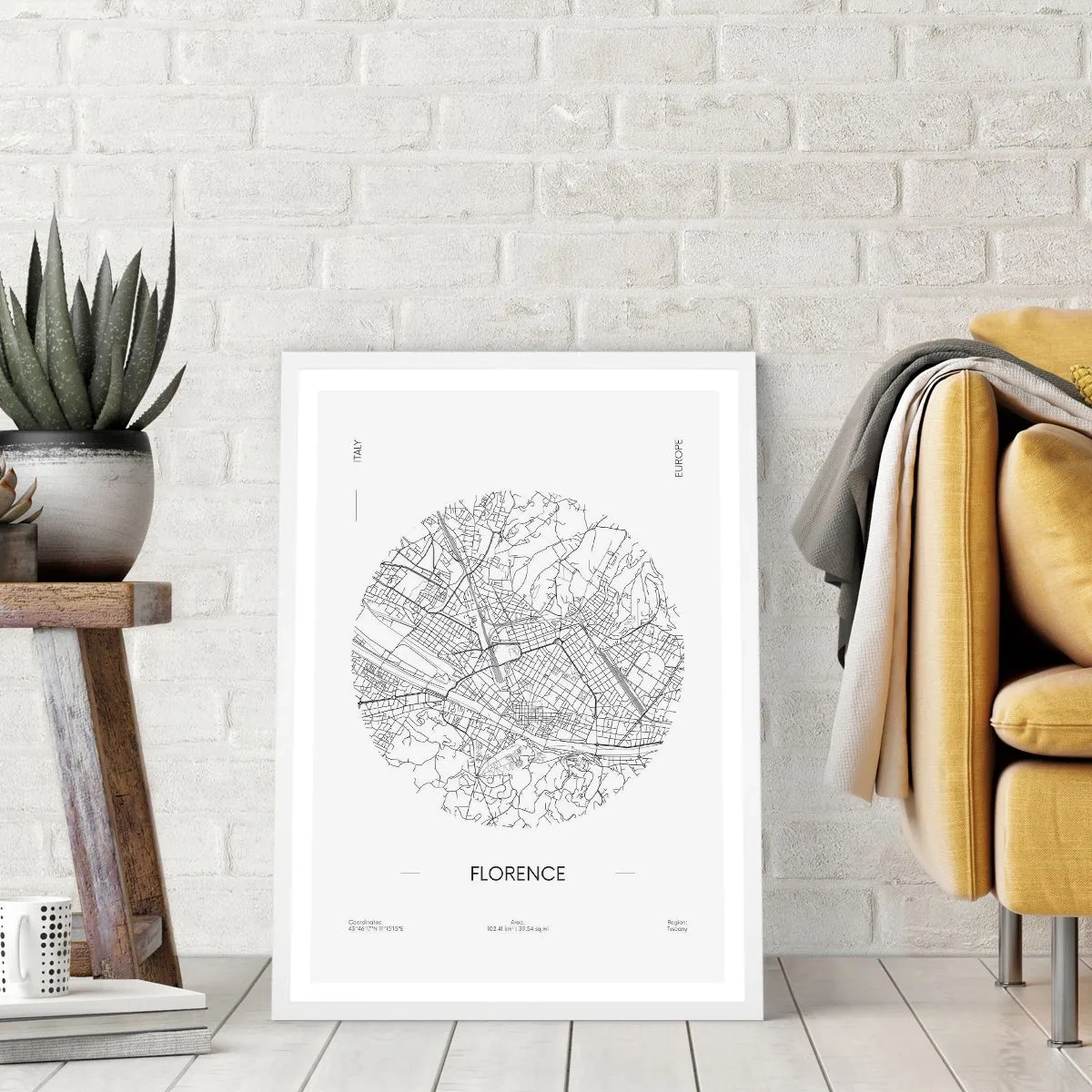 Poster in einem weißen Rahmen - Anatomie von Florenz - 50x70 cm