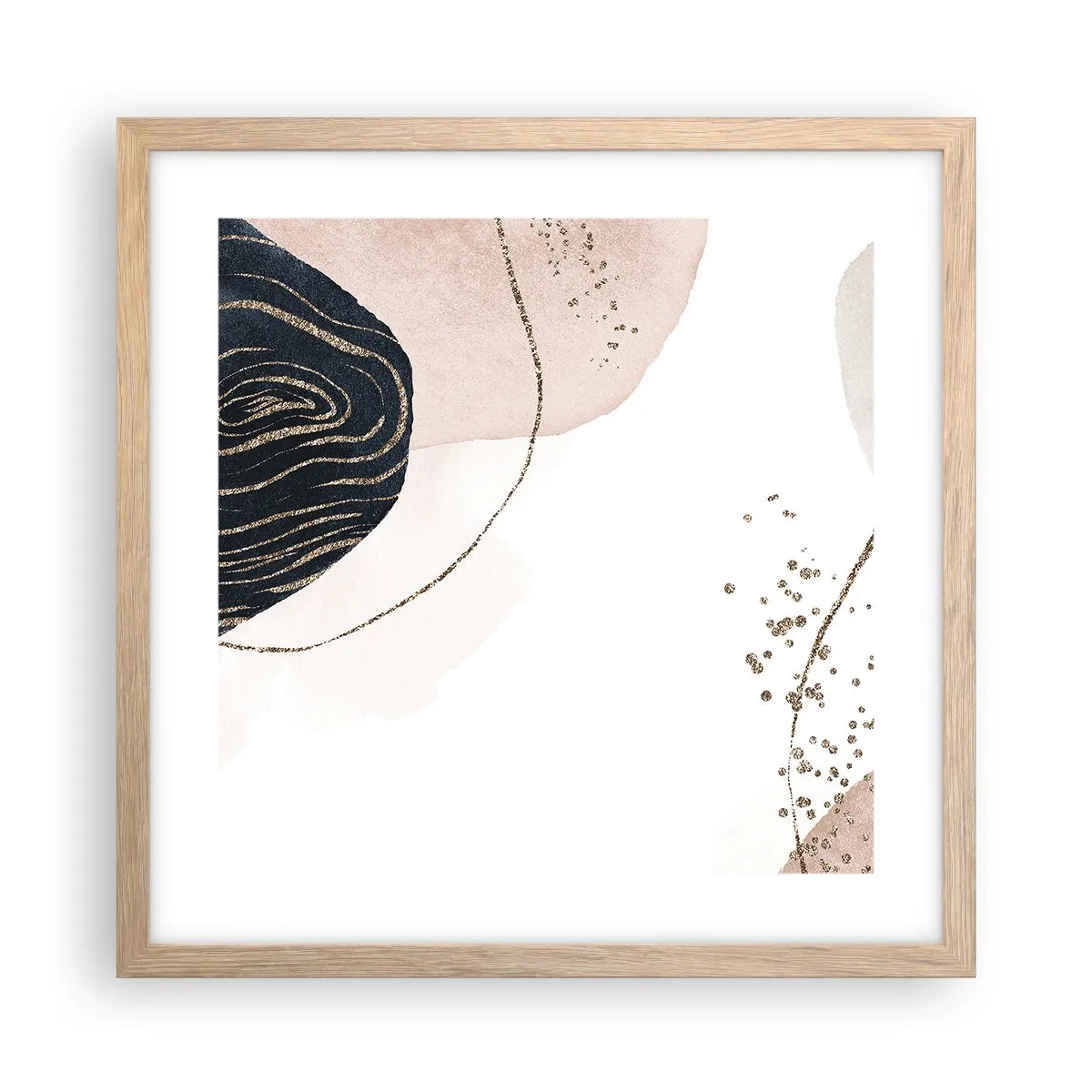 Poster in einem Rahmen aus heller Eiche - Alles fließt - 40x40 cm