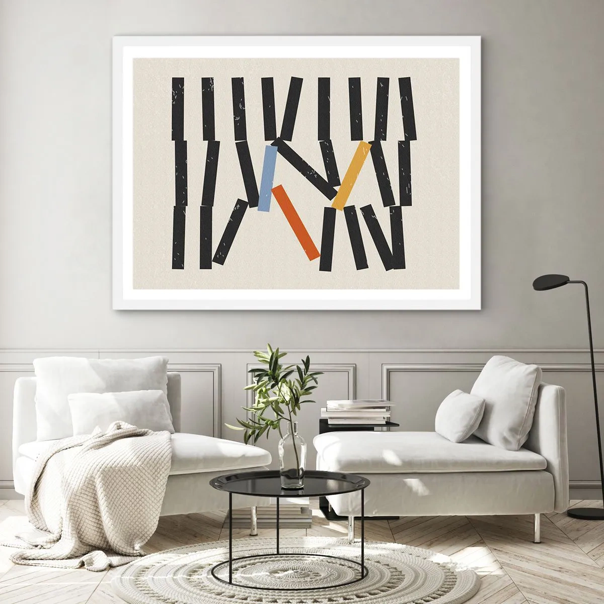 Poster in einem weißen Rahmen - Domino – Komposition - 40x30 cm