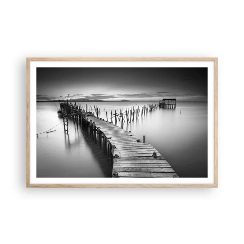 Poster in einem Rahmen aus heller Eiche - Der Frieden eines vergessenen Ufers - 91x61 cm