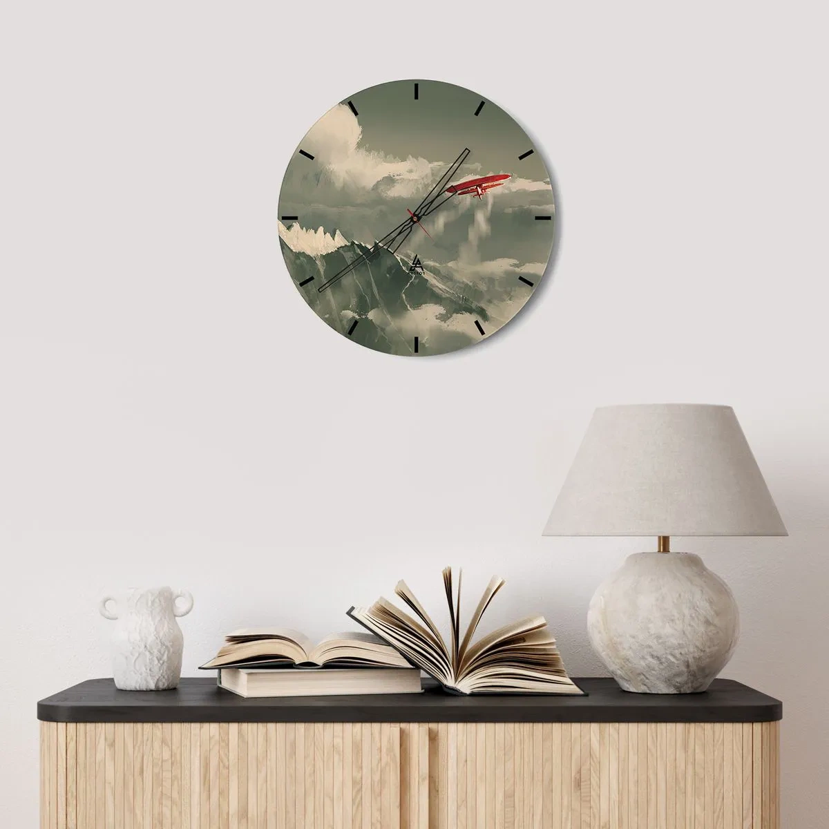 Wanduhr - Glasuhr - Furchtloser Pionier - 40x40 cm
