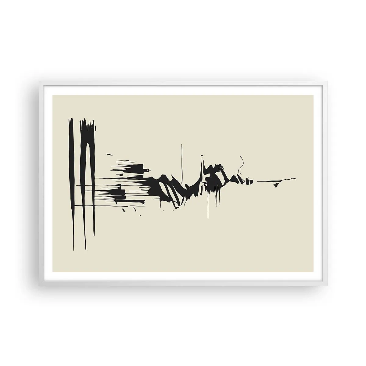 Poster in einem weißen Rahmen - Hastige Abstraktion - 100x70 cm