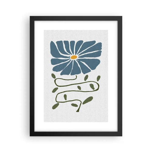 Poster in einem schwarzem Rahmen - Zweig für eine Blume - 30x40 cm