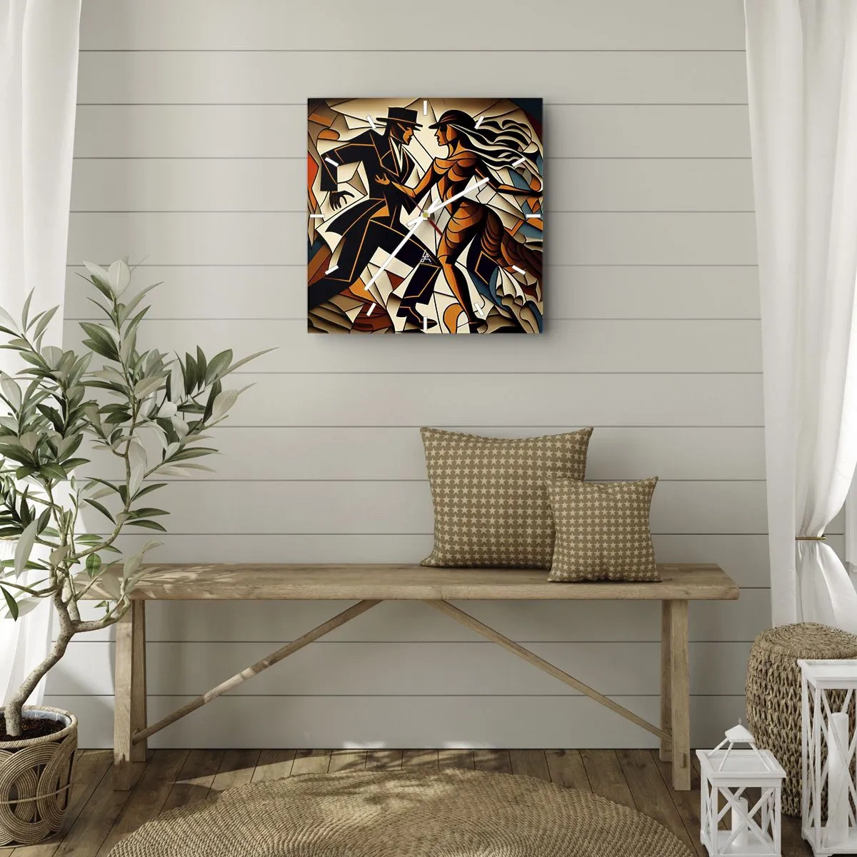 Wanduhr - Glasuhr - Tanz der Passion und Leidenschaft - 40x40 cm