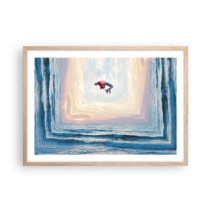 Poster in einem Rahmen aus heller Eiche - In eine andere Dimension - 70x50 cm