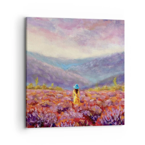 Bild auf Leinwand - Leinwandbild - In einer Lavendelwelt - 70x70 cm
