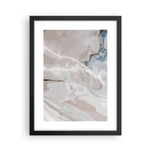 Poster in einem schwarzem Rahmen - Blau schlängelt sich unter dem Weiß - 30x40 cm