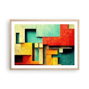 Poster in einem Rahmen aus heller Eiche - Festival der rechten Winkel - 70x50 cm