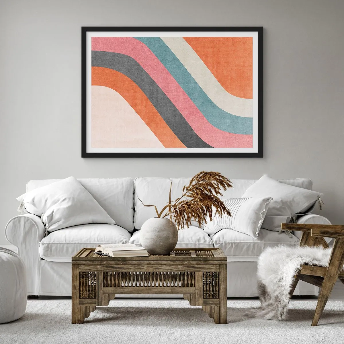 Poster in einem schwarzem Rahmen - Diagonale Komposition – Bewegung - 50x40 cm