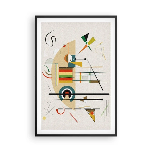 Poster in einem schwarzem Rahmen - Und die Welt lacht - 61x91 cm