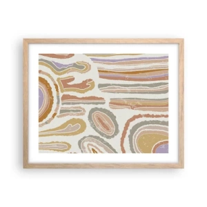 Poster in einem Rahmen aus heller Eiche - Bunte Querschnitte - 50x40 cm