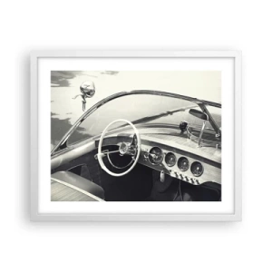 Poster in einem weißen Rahmen - Wetter für die Reichen - 50x40 cm