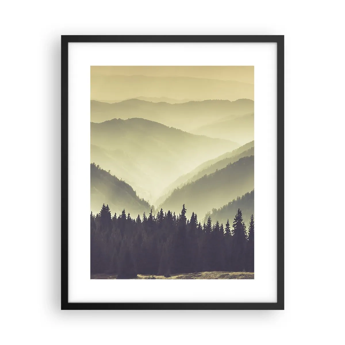 Poster in einem schwarzem Rahmen - Hinter den sieben Bergen ... - 40x50 cm