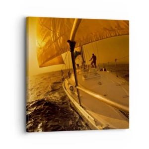 Bild auf Leinwand - Leinwandbild - Ein goldener Abend nach einem bunten Tag - 30x30 cm