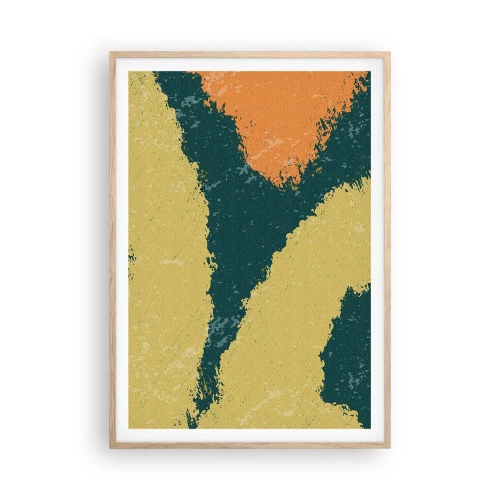 Poster in einem Rahmen aus heller Eiche - Abstraktion – langsame Bewegung - 70x100 cm