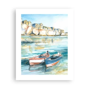 Poster - Landschaft in Azurblau - 40x50 cm