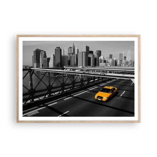 Poster in einem Rahmen aus heller Eiche - Die Farbe einer Großstadt - 100x70 cm