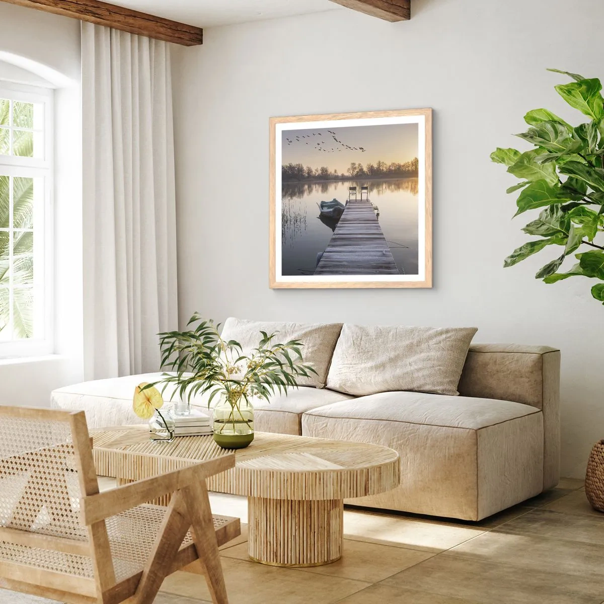 Poster in einem Rahmen aus heller Eiche - Ich komme nach einiger Zeit zurück - 40x40 cm