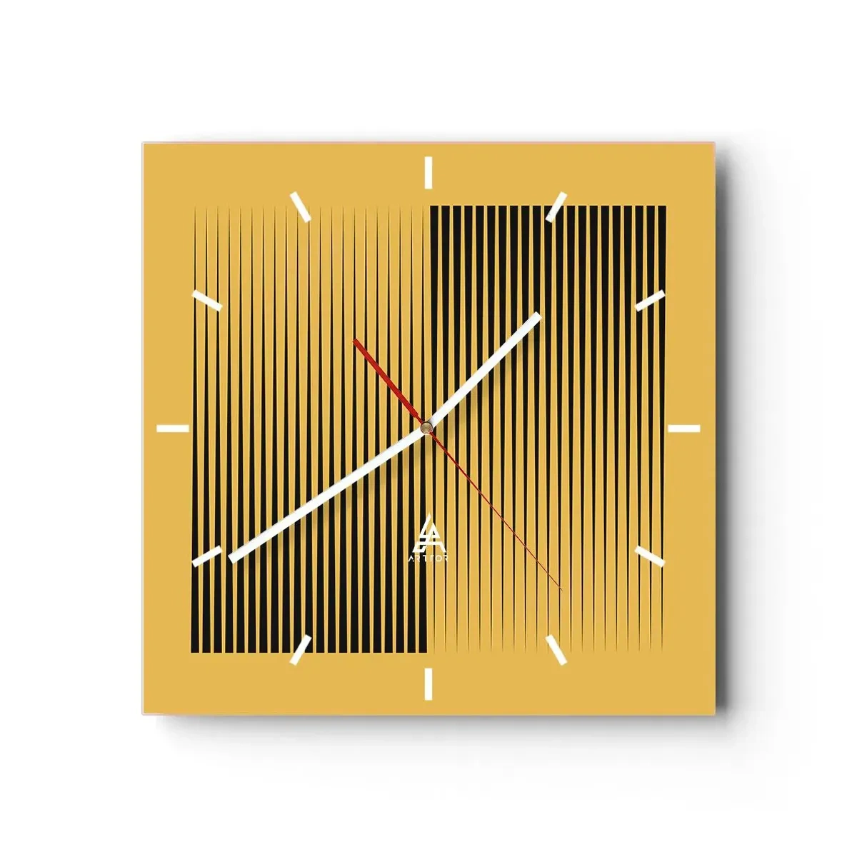 Wanduhr - Glasuhr - Quadratur der Gegensätze - 40x40 cm