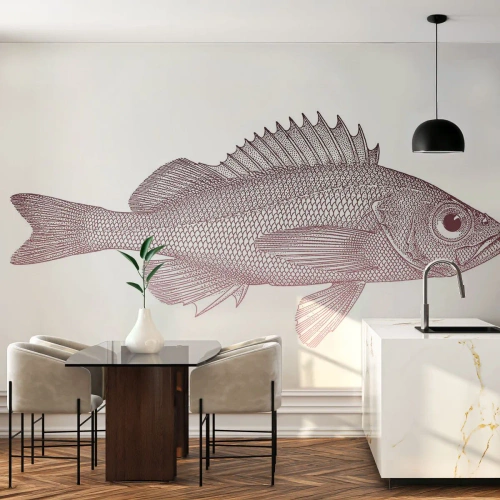 Maßgeschneiderte selbstklebende Fototapete Deluxe Sticker - Großäugiger Fisch - Fisch, Unterwasser, Minimalistisch
