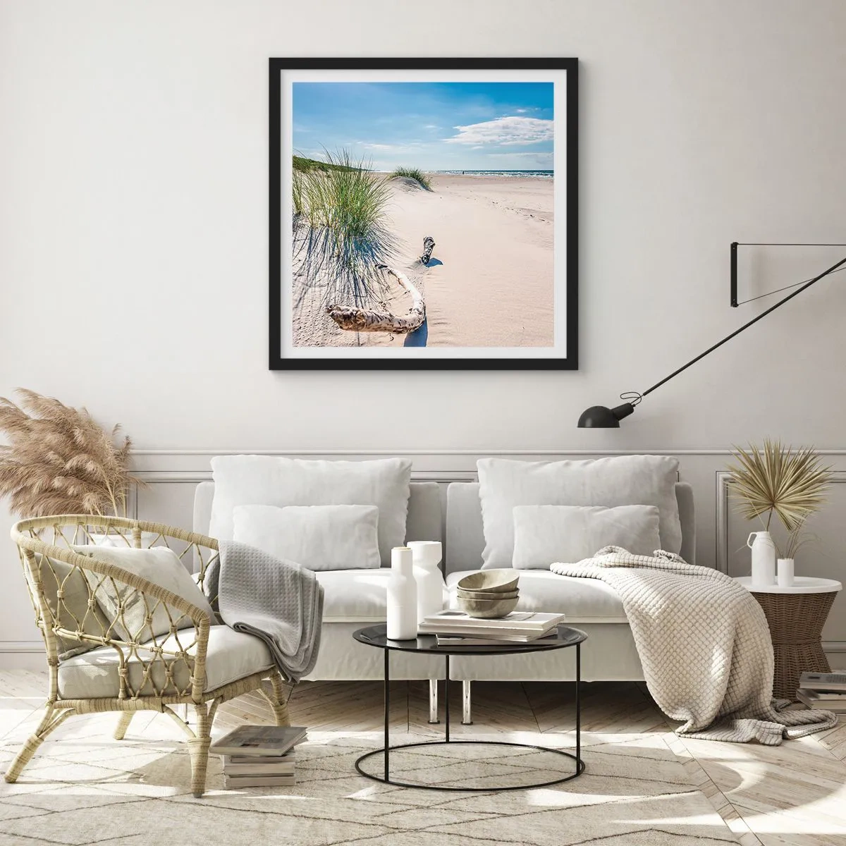 Poster in einem schwarzem Rahmen - Der schönste Strand? Ostsee-Strand - 40x40 cm