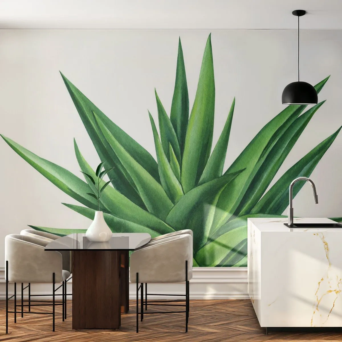Fototapete Standard Eco - Grün – Kraft – Leben - Anlage, Aloe, Botanik - 400x280 cm