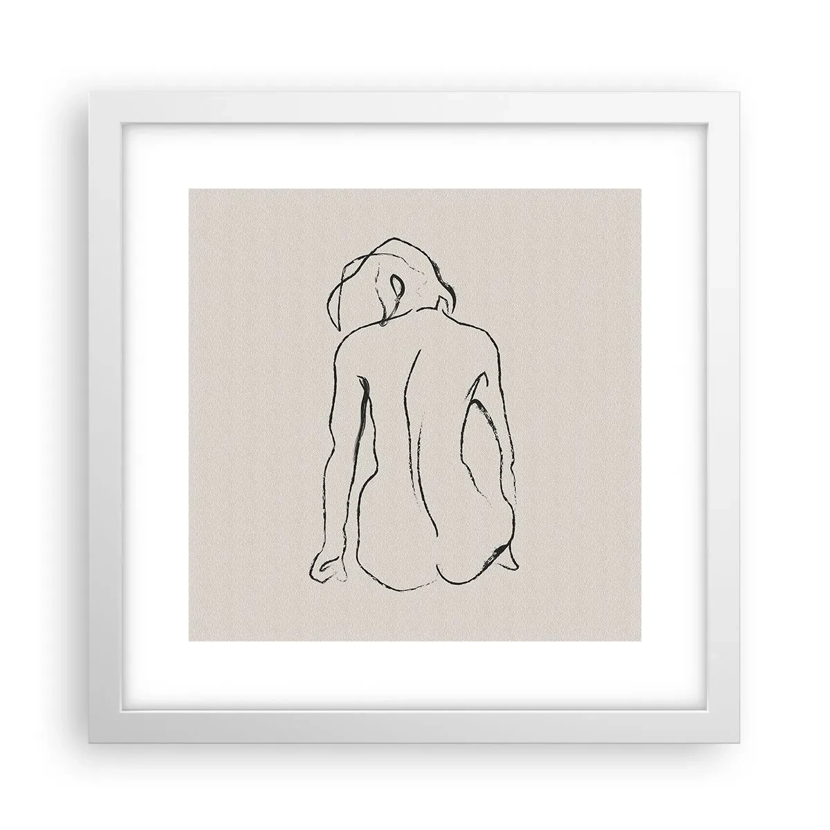 Poster in einem weißen Rahmen - Mädchenakt - 30x30 cm