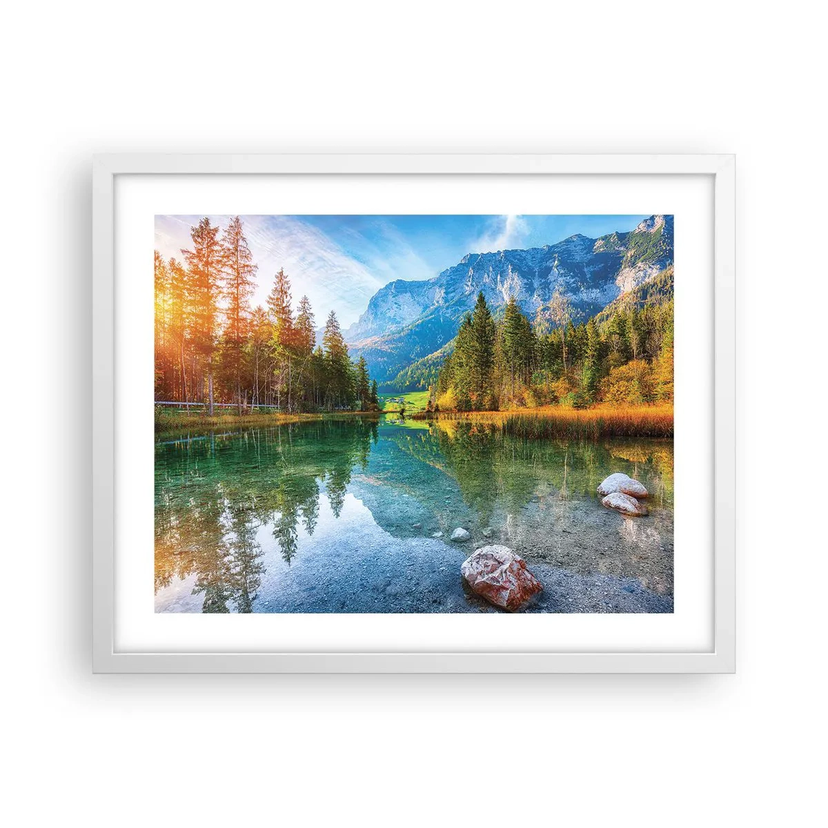 Poster in einem weißen Rahmen - Die Sanftheit des Herbstes - 50x40 cm