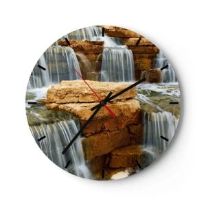 Wanduhr - Glasuhr - Treppe zum Himmel - 40x40 cm