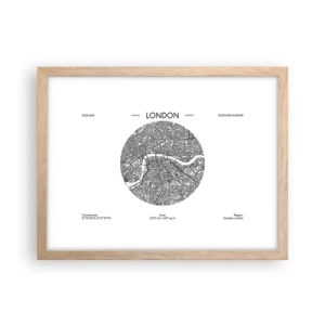 Poster in einem Rahmen aus heller Eiche - Anatomie von London - 40x30 cm