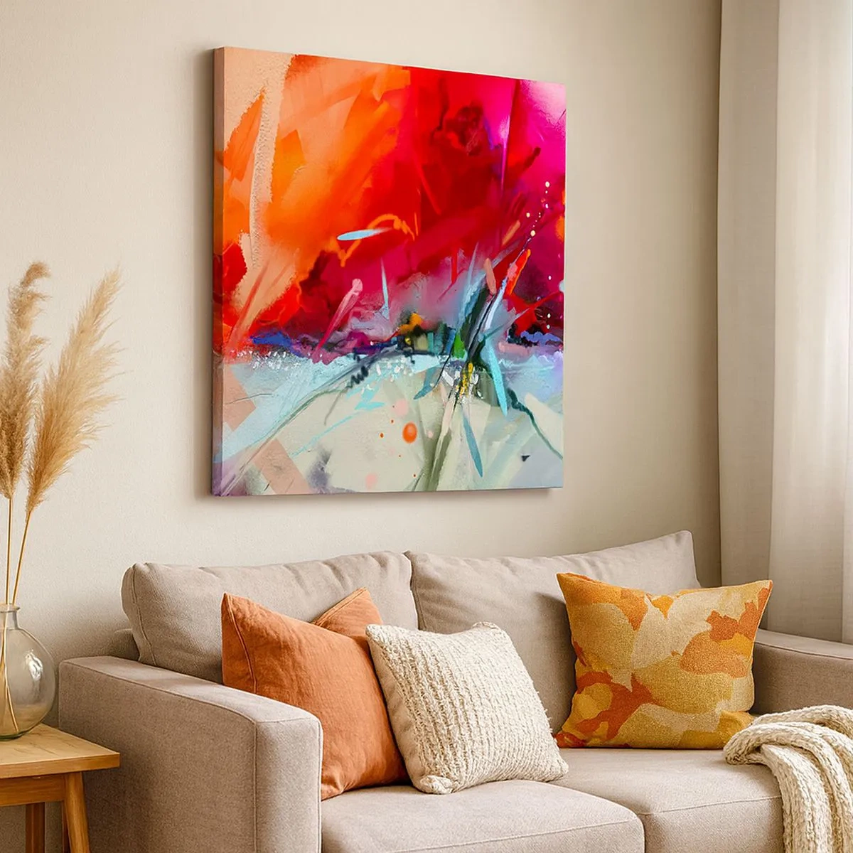 Bild auf Leinwand - Leinwandbild - Eine Explosion von Lichtern und Farben - 30x30 cm