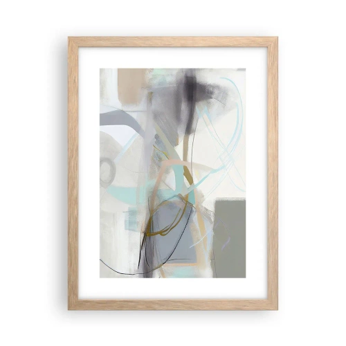 Poster in einem Rahmen aus heller Eiche - Neblige Abstraktion - 30x40 cm