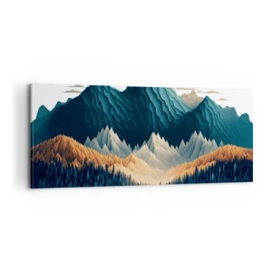 Bild auf Leinwand - Leinwandbild - Perfekte Berglandschaft - 100x40 cm