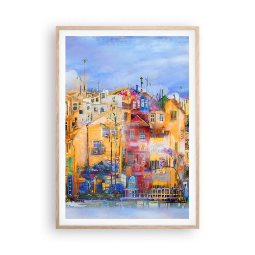 Poster in einem Rahmen aus heller Eiche - Wir sind zusammen - 70x100 cm