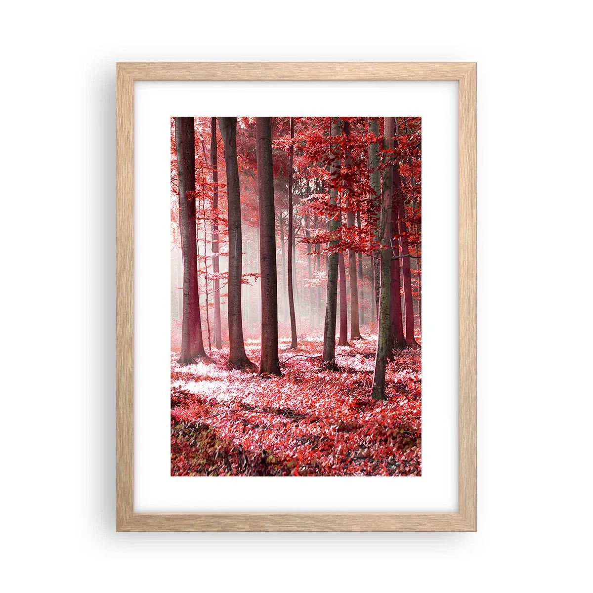 Poster in einem Rahmen aus heller Eiche - Rot ist genauso schön - 30x40 cm