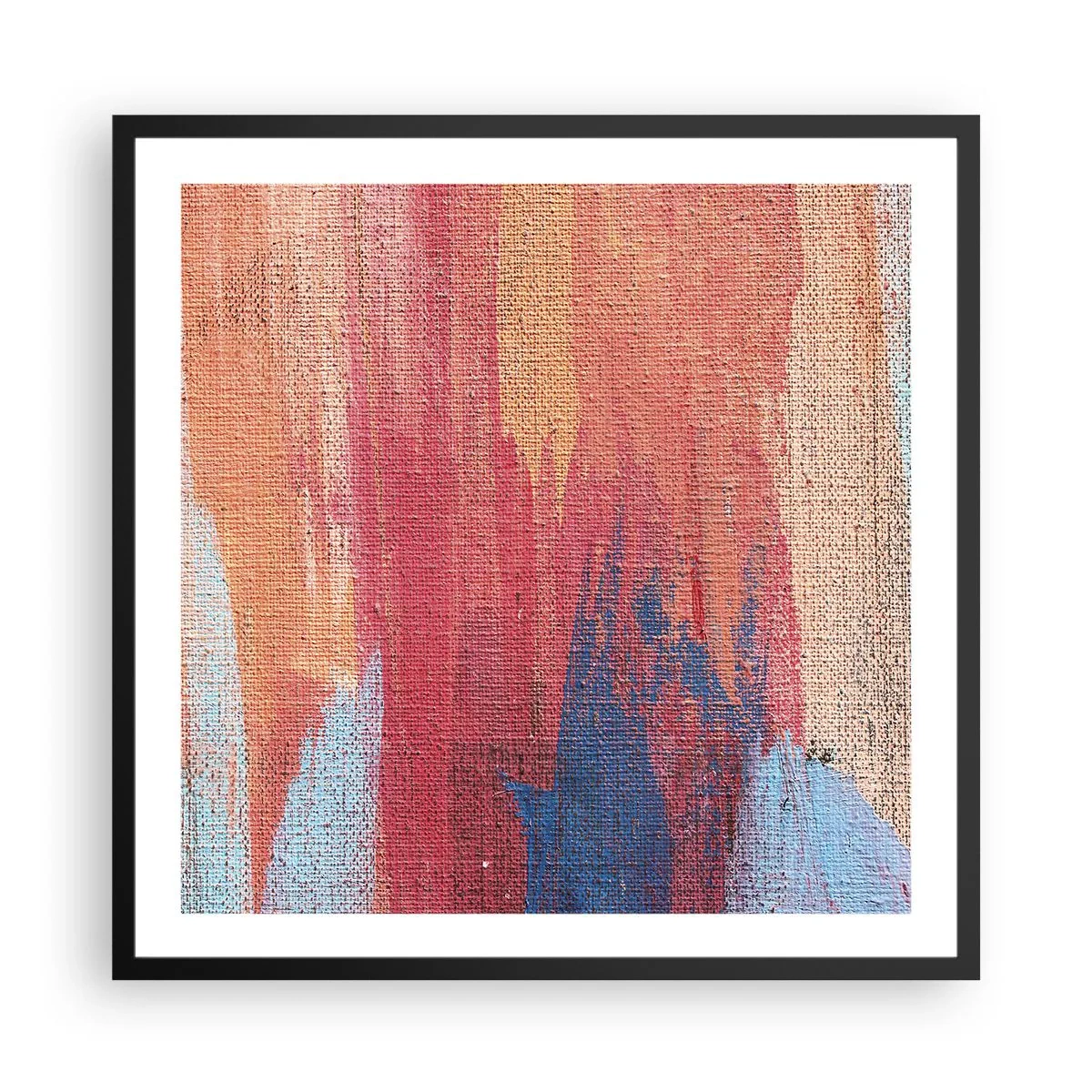 Poster in einem schwarzem Rahmen - Renne den Regenbogen hinunter - 60x60 cm