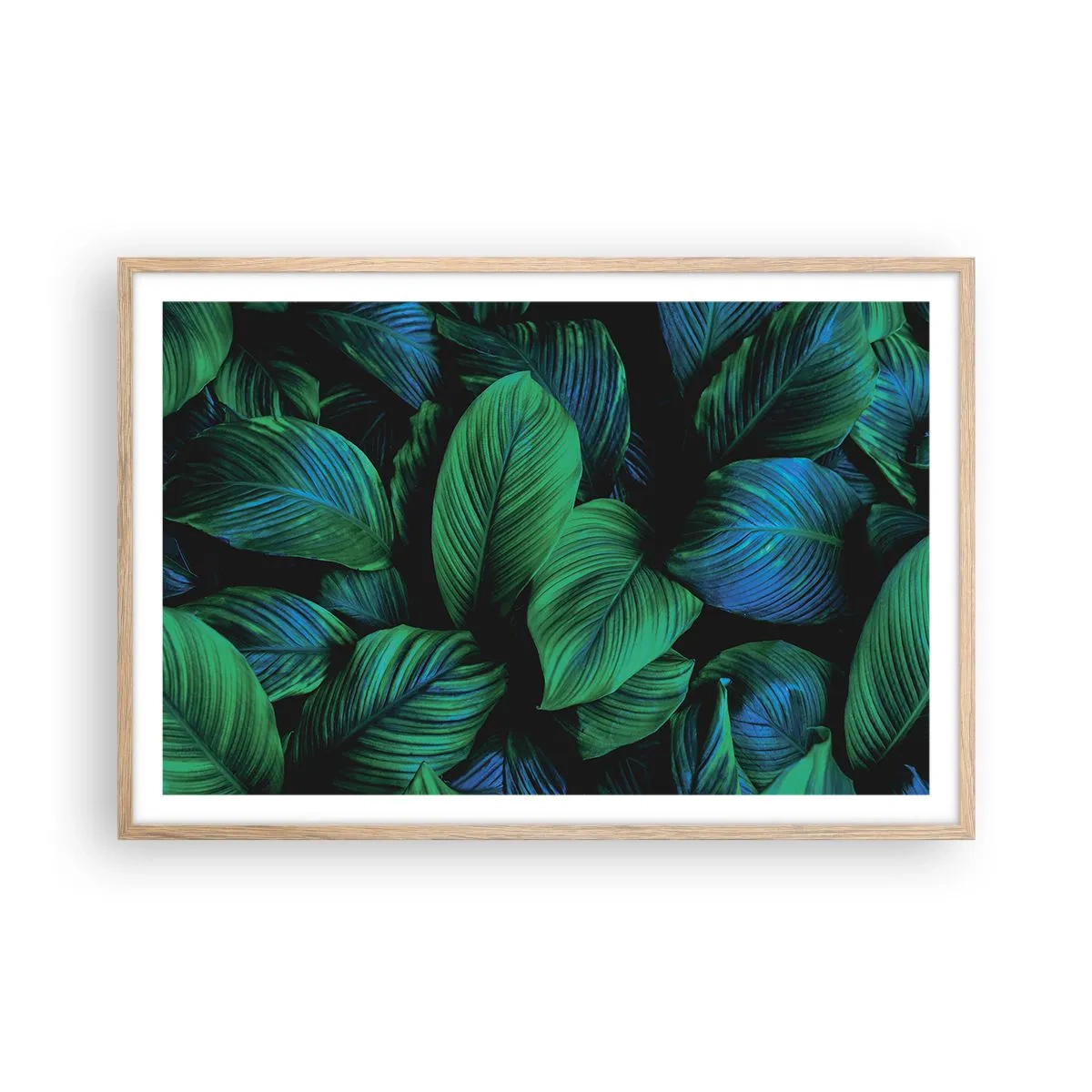 Poster in einem Rahmen aus heller Eiche - In der grünen Menge - 91x61 cm