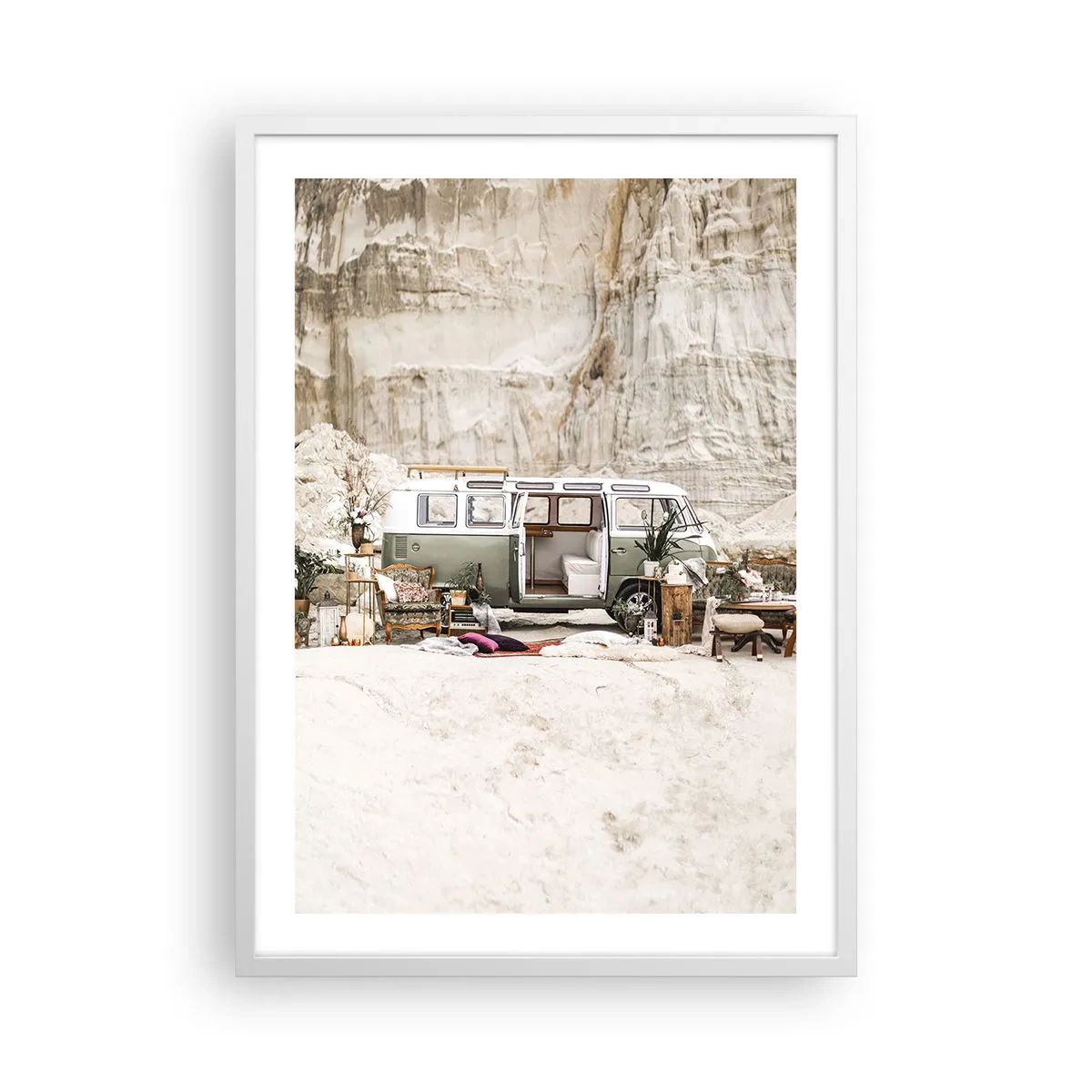 Poster in einem weißen Rahmen - Es ist die Zeit, die Reise zu beginnen - 50x70 cm