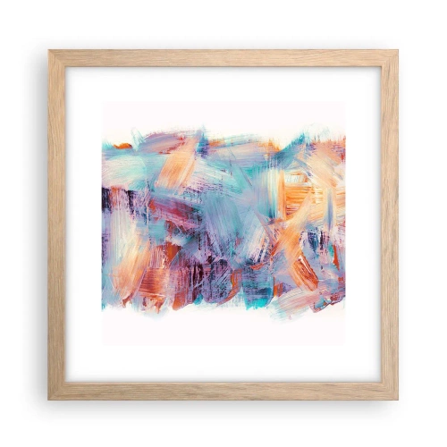Poster in einem Rahmen aus heller Eiche - Buntes Durcheinander - 30x30 cm