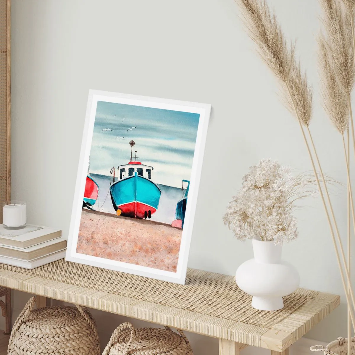 Poster in einem weißen Rahmen - Bereit zum Fang - 50x70 cm