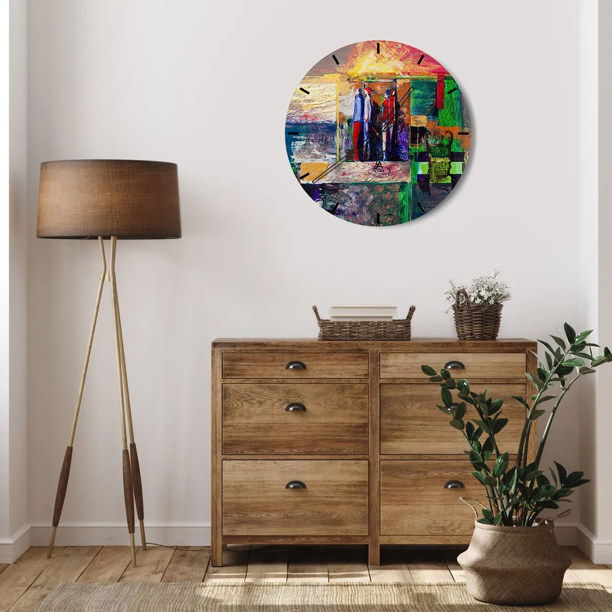 Wanduhr - Glasuhr - Beziehungen und Emotionen - 40x40 cm