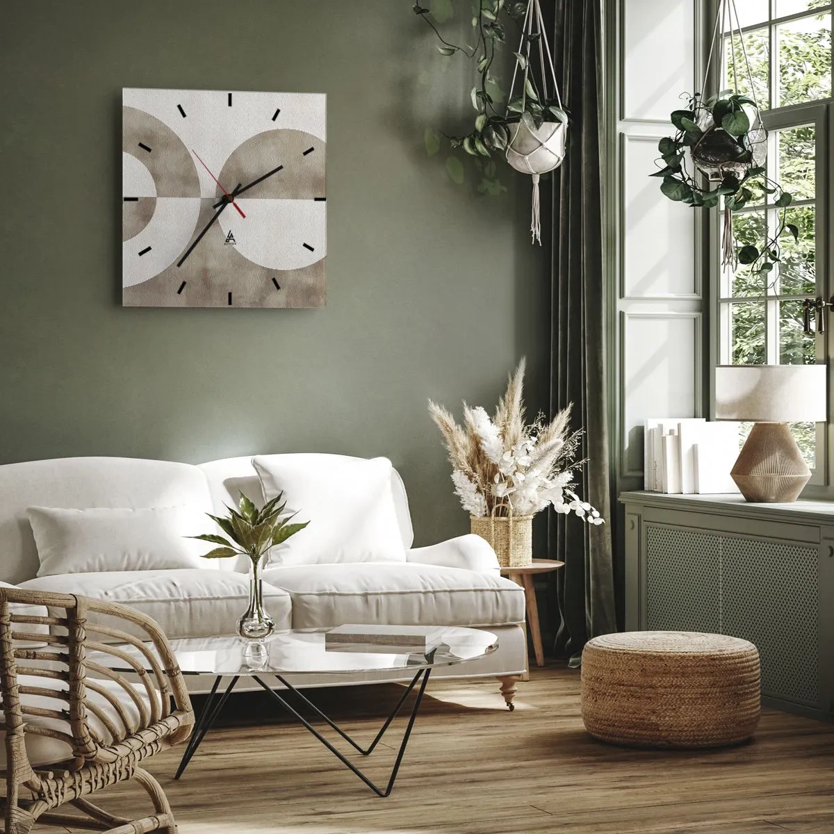 Wanduhr - Glasuhr - Ähnlichkeiten und Unterschiede - 40x40 cm