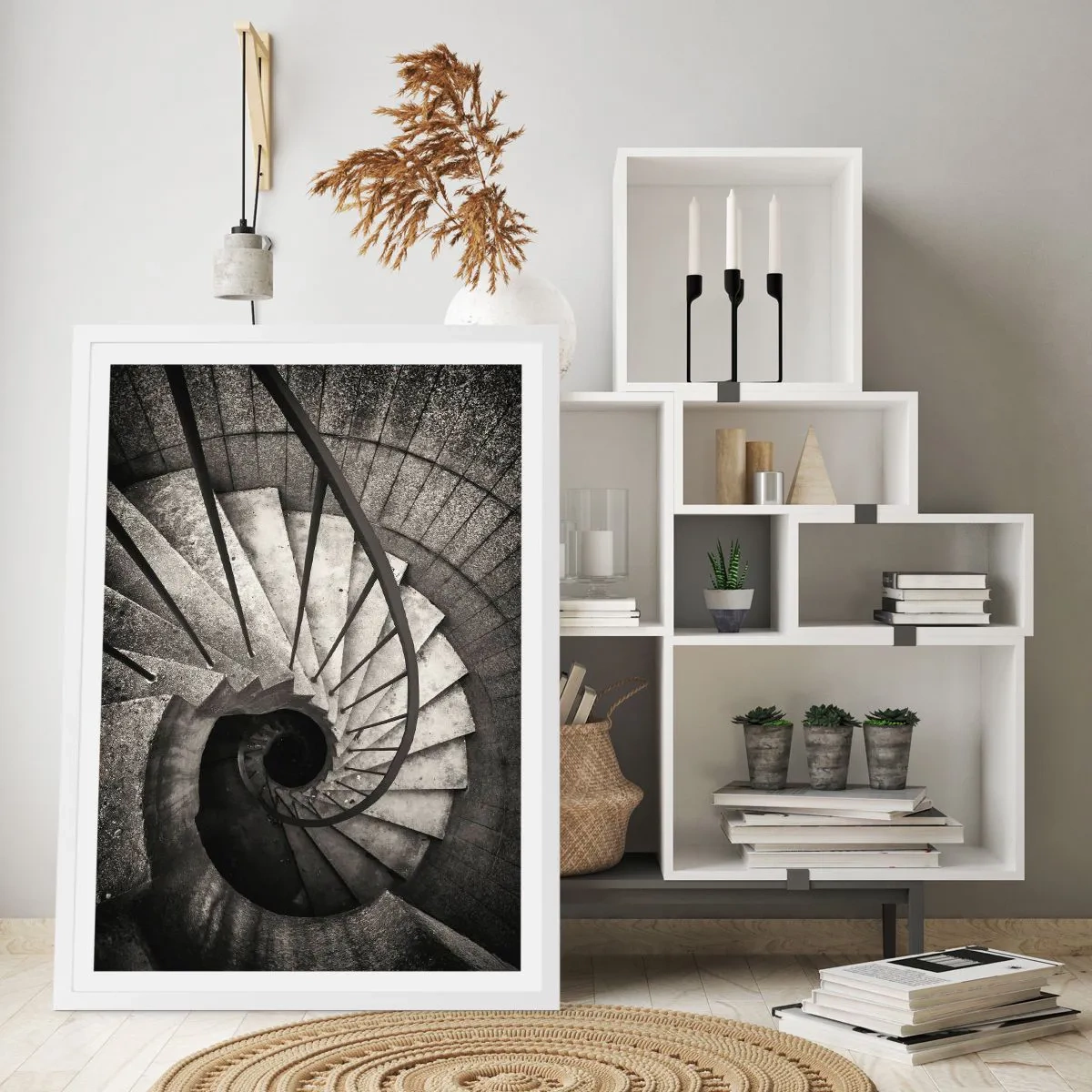 Poster in einem weißen Rahmen - Treppe hoch, Treppe runter - 30x40 cm
